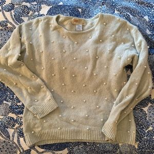 Vintage Pearl and Angora Blue Sweater